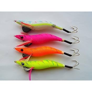 Amazon | 釣工房 タコ餌木 4.0号4個セット（4色パック） | 釣